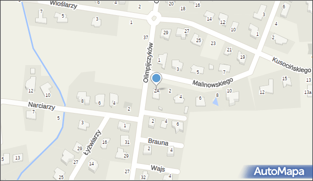 Niemcz, Malinowskiego Bronisława, 2A, mapa Niemcz