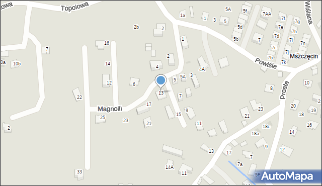 Niepołomice, Magnolii, 13, mapa Niepołomice