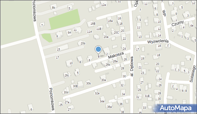 Niepołomice, Makosza Gerarda, plut., 4, mapa Niepołomice