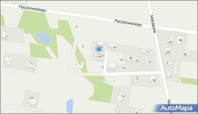 Nieporęt, Małołęcka, 7K, mapa Nieporęt