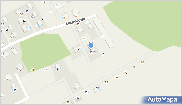 Niestępowo, Magnoliowa, 42, mapa Niestępowo