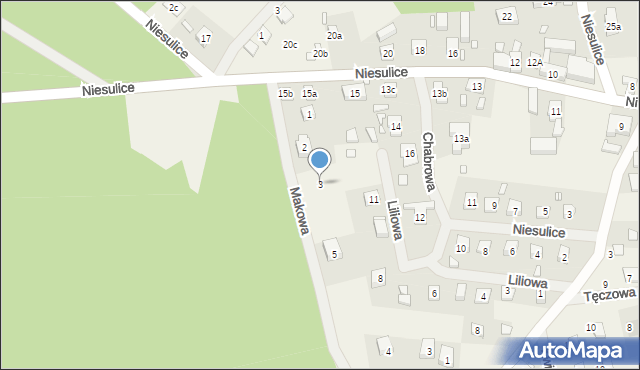 Niesulice, Makowa, 3, mapa Niesulice