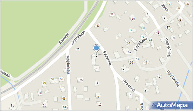 Nowa Dęba, Majdańska, 2, mapa Nowa Dęba