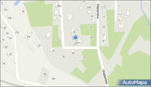 Nowa Dęba, Majdańska, 24, mapa Nowa Dęba