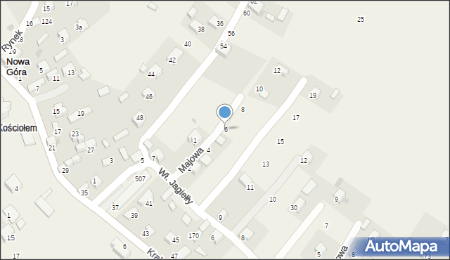 Nowa Góra, Majowa, 6, mapa Nowa Góra