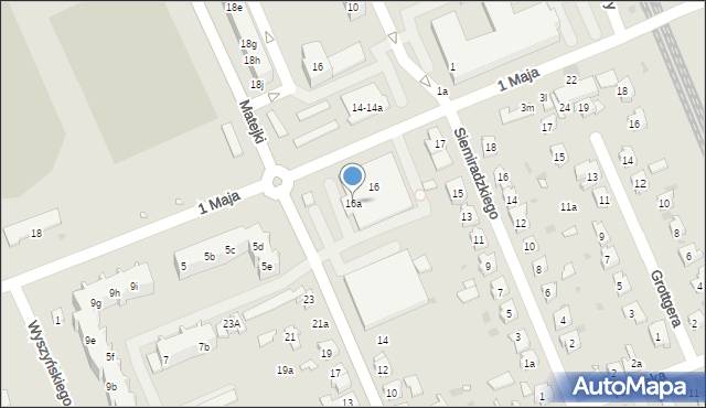 Nowa Sól, Matejki Jana, 16a, mapa Nowa Sól