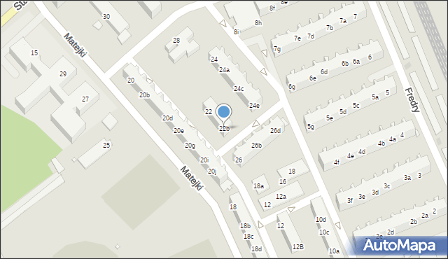 Nowa Sól, Matejki Jana, 22b, mapa Nowa Sól