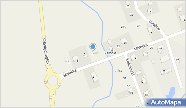 Nowa Wieś, Malecka, 7, mapa Nowa Wieś