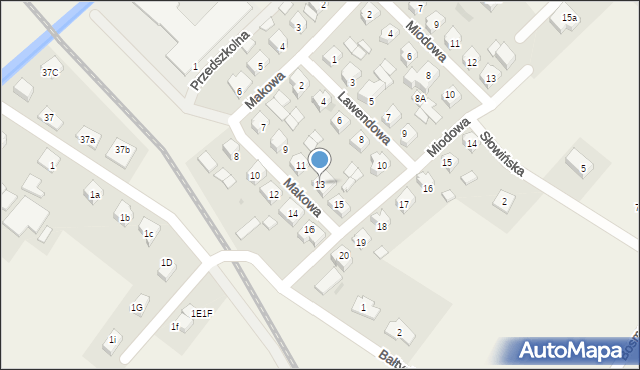 Nowa Wieś Lęborska, Makowa, 13, mapa Nowa Wieś Lęborska