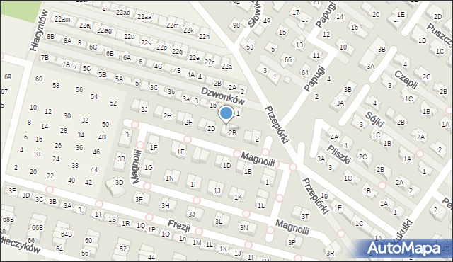 Nowa Wola, Magnolii, 2C, mapa Nowa Wola
