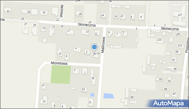 Nowe Aleksandrowo, Malinowa, 37, mapa Nowe Aleksandrowo