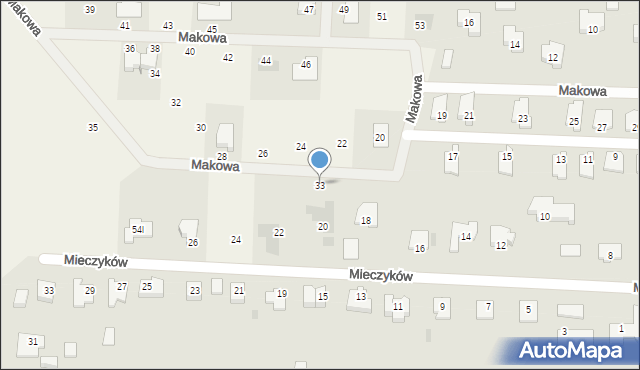 Nowe Bielice, Makowa, 33, mapa Nowe Bielice