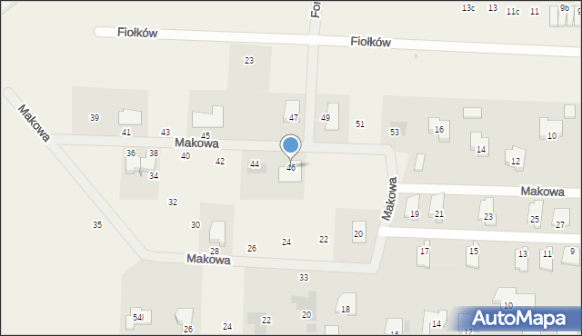 Nowe Bielice, Makowa, 46, mapa Nowe Bielice