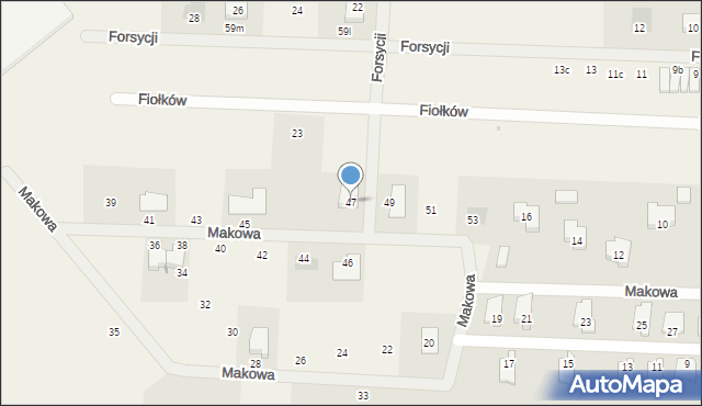 Nowe Bielice, Makowa, 47, mapa Nowe Bielice