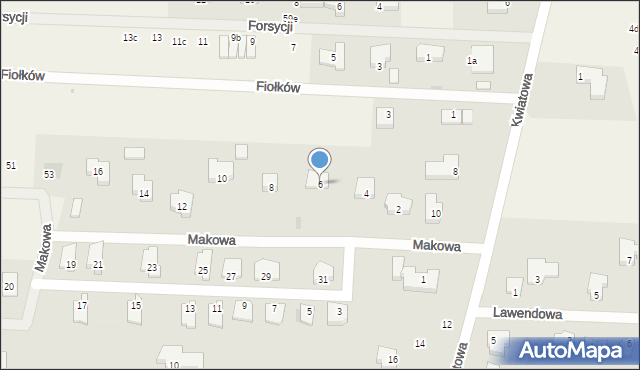 Nowe Bielice, Makowa, 6, mapa Nowe Bielice