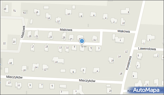 Nowe Bielice, Makowa, 7, mapa Nowe Bielice