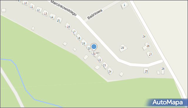 Nowe Miasteczko, Marcinkowskiego, 21, mapa Nowe Miasteczko