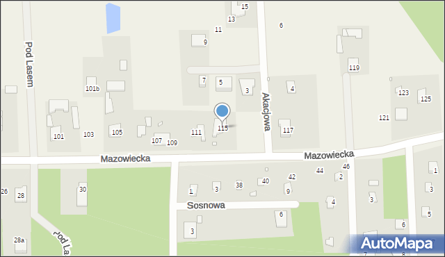 Nowe Racibory, Mazowiecka, 115, mapa Nowe Racibory