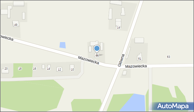 Nowe Racibory, Mazowiecka, 55, mapa Nowe Racibory