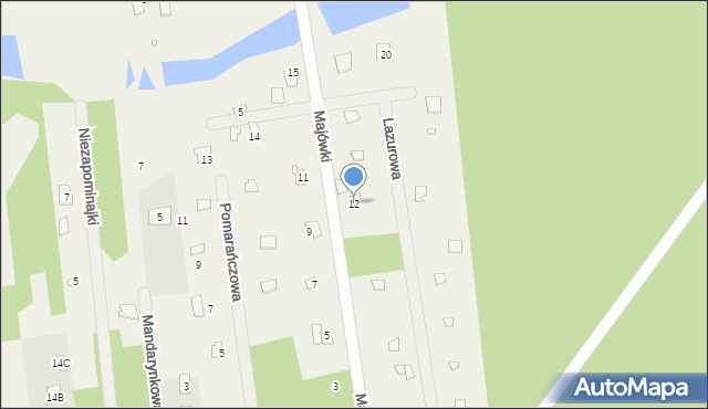 Nowe Załubice, Majówki, 12, mapa Nowe Załubice