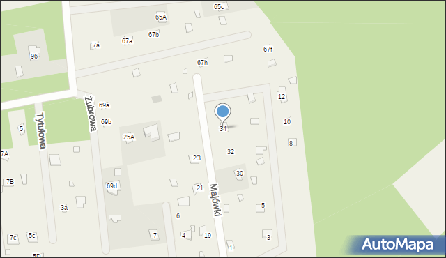 Nowe Załubice, Majówki, 34, mapa Nowe Załubice