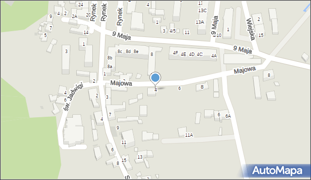 Nowogród Bobrzański, Majowa, 4, mapa Nowogród Bobrzański