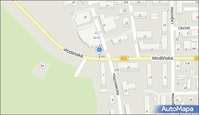 Nowy Dwór Mazowiecki, Mazowiecka, 9, mapa Nowy Dwór Mazowiecki