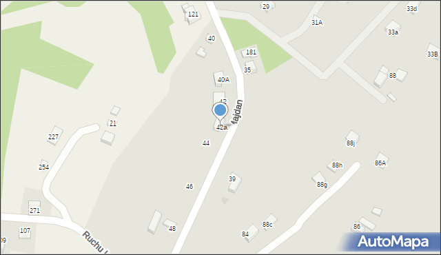 Nowy Sącz, Majdan, 42a, mapa Nowego Sącza