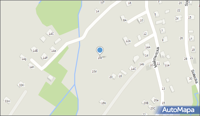 Nowy Sącz, Makowicka, 10c, mapa Nowego Sącza