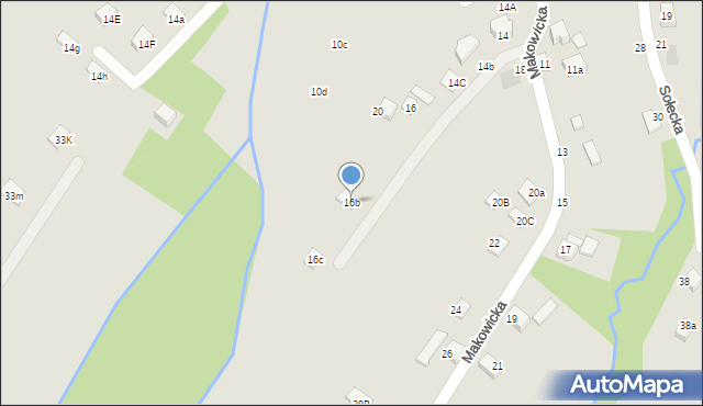 Nowy Sącz, Makowicka, 16b, mapa Nowego Sącza