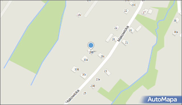 Nowy Sącz, Makowicka, 28B, mapa Nowego Sącza