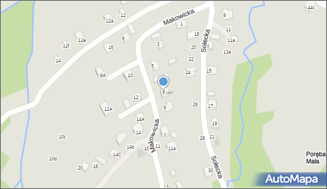Nowy Sącz, Makowicka, 7B, mapa Nowego Sącza