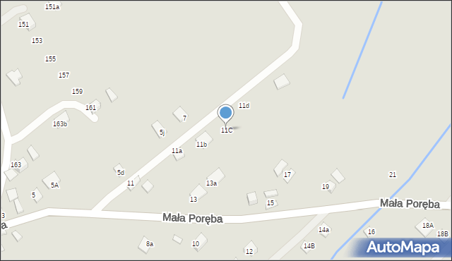 Nowy Sącz, Mała Poręba, 11C, mapa Nowego Sącza