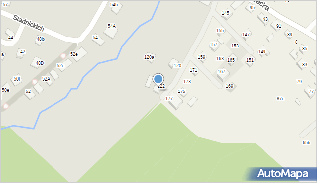 Nowy Sącz, Mała Poręba, 122B, mapa Nowego Sącza