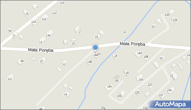 Nowy Sącz, Mała Poręba, 14a, mapa Nowego Sącza