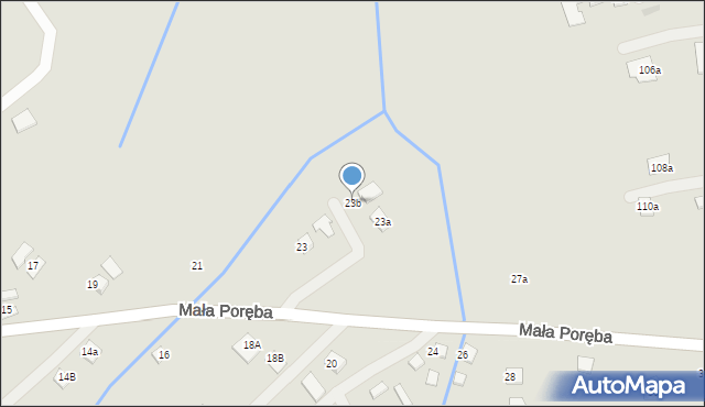 Nowy Sącz, Mała Poręba, 23b, mapa Nowego Sącza