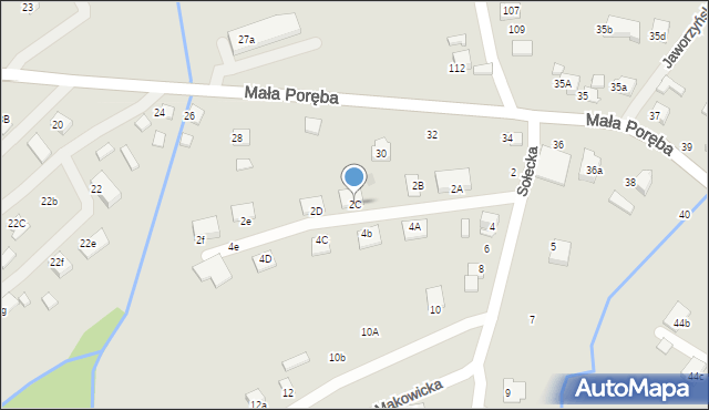 Nowy Sącz, Mała Poręba, 2C, mapa Nowego Sącza