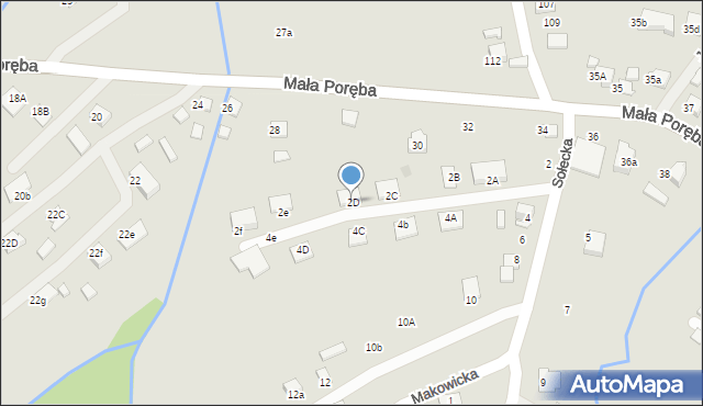 Nowy Sącz, Mała Poręba, 2D, mapa Nowego Sącza