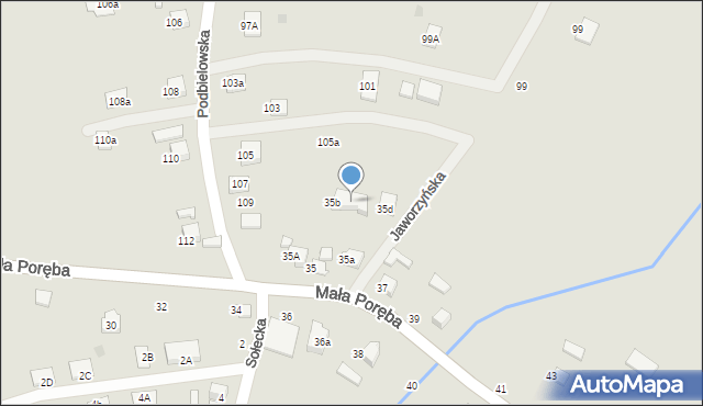 Nowy Sącz, Mała Poręba, 35c, mapa Nowego Sącza