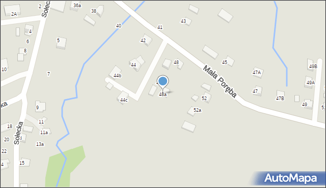 Nowy Sącz, Mała Poręba, 48a, mapa Nowego Sącza