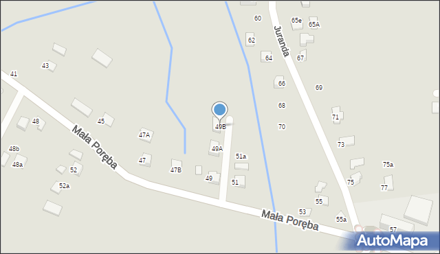 Nowy Sącz, Mała Poręba, 49B, mapa Nowego Sącza
