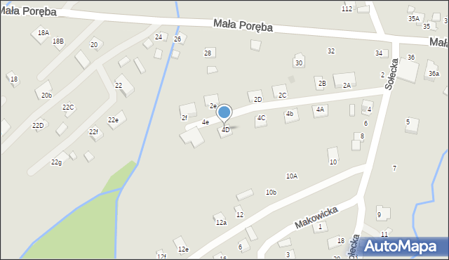 Nowy Sącz, Mała Poręba, 4D, mapa Nowego Sącza