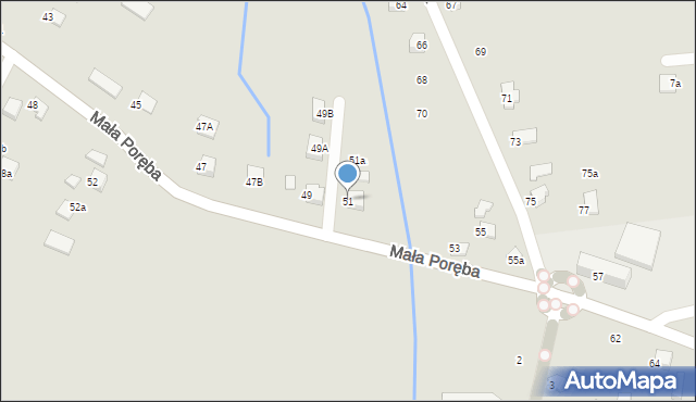 Nowy Sącz, Mała Poręba, 51, mapa Nowego Sącza