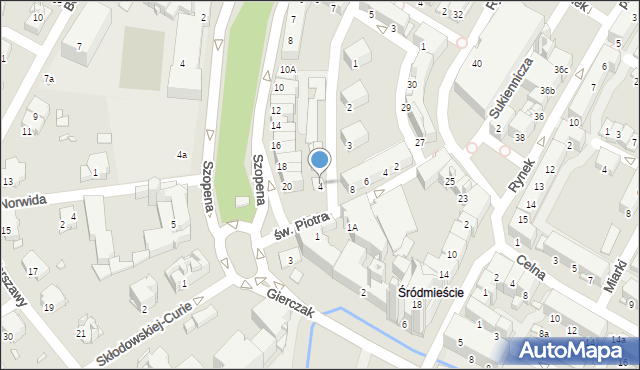 Nysa, Matejki Jana, 4, mapa Nysy