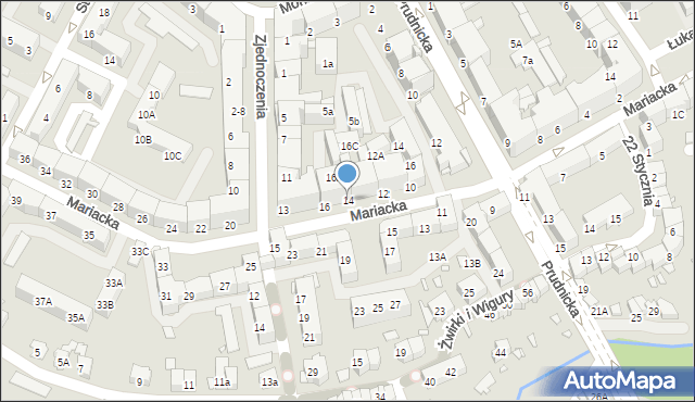 Nysa, Mariacka, 14, mapa Nysy