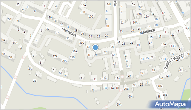 Nysa, Mariacka, 29, mapa Nysy