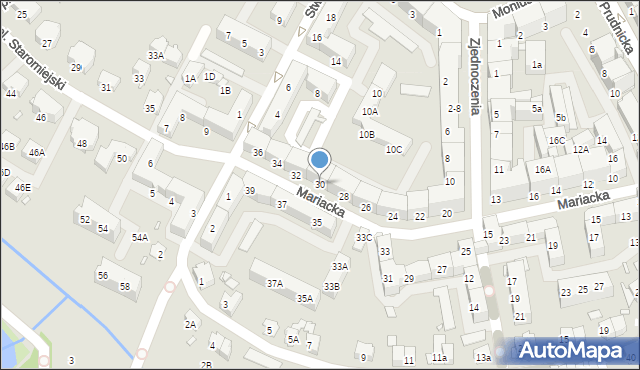 Nysa, Mariacka, 30, mapa Nysy