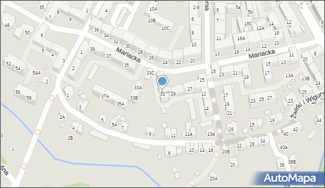 Nysa, Mariacka, 31, mapa Nysy