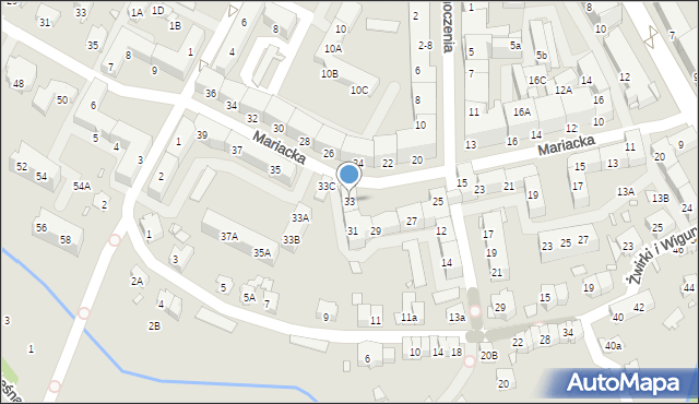 Nysa, Mariacka, 33, mapa Nysy