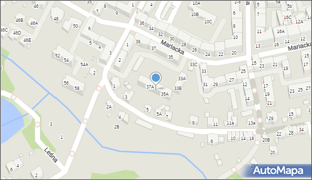Nysa, Mariacka, 35B, mapa Nysy